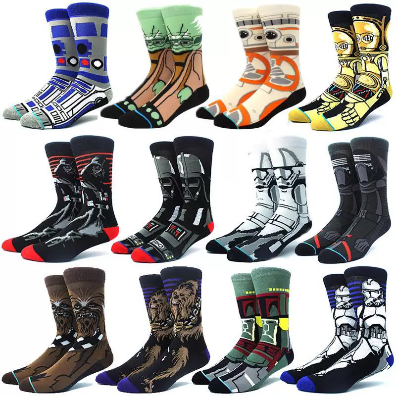 （微瑕疵，介意勿拍）星球大战联名款休闲潮袜子透气吸汗情侣袜子春