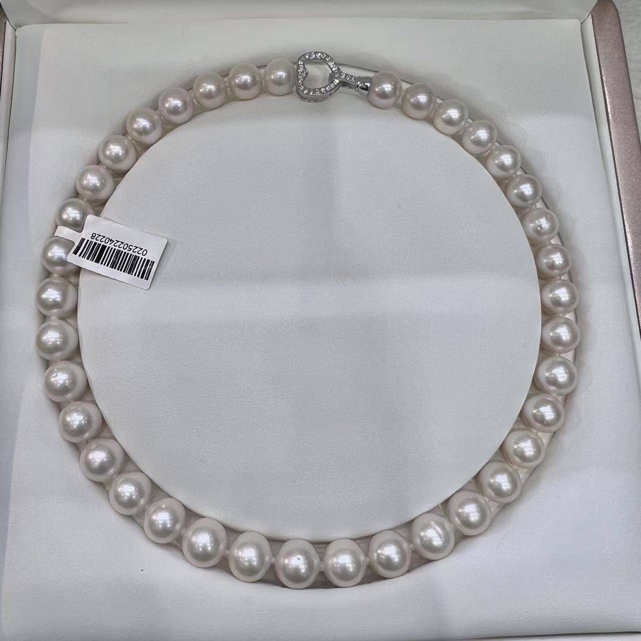 天然珍珠喜马拉雅白雪10-12mm全珠链--228