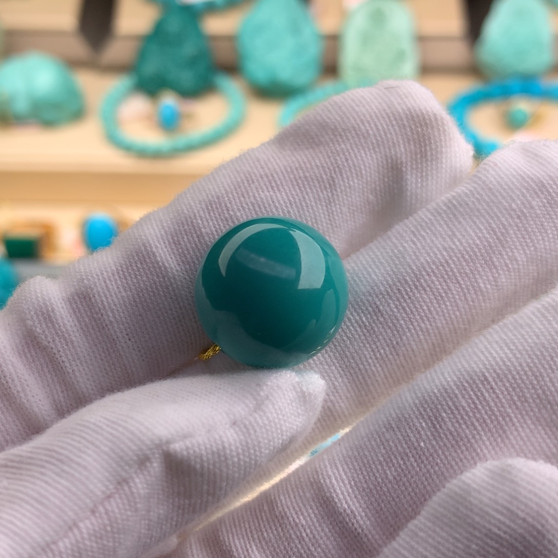 绿松石珠宝奇石未镶嵌17.2mm