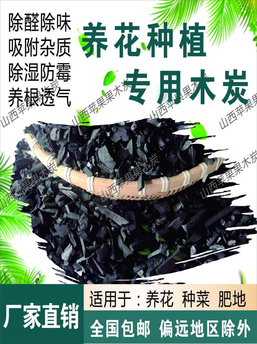 苹果木炭适用于养花颗粒