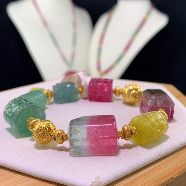 双色碧玺手链未镶嵌