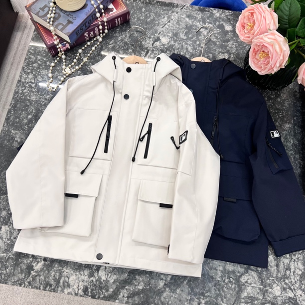 儿童「NY」冲锋衣外套男女同款春秋时尚户外休闲连帽百搭中大童