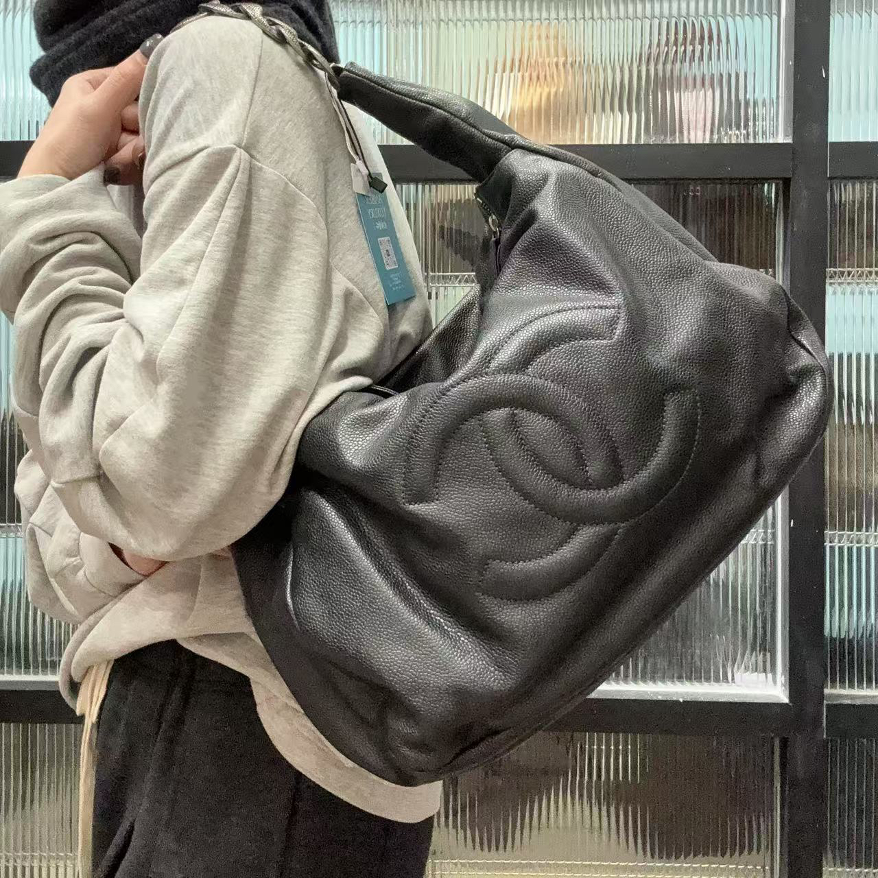 95新 Chanel/香奈儿 【蕾】 9AA015 黑色熔岩链饭盒