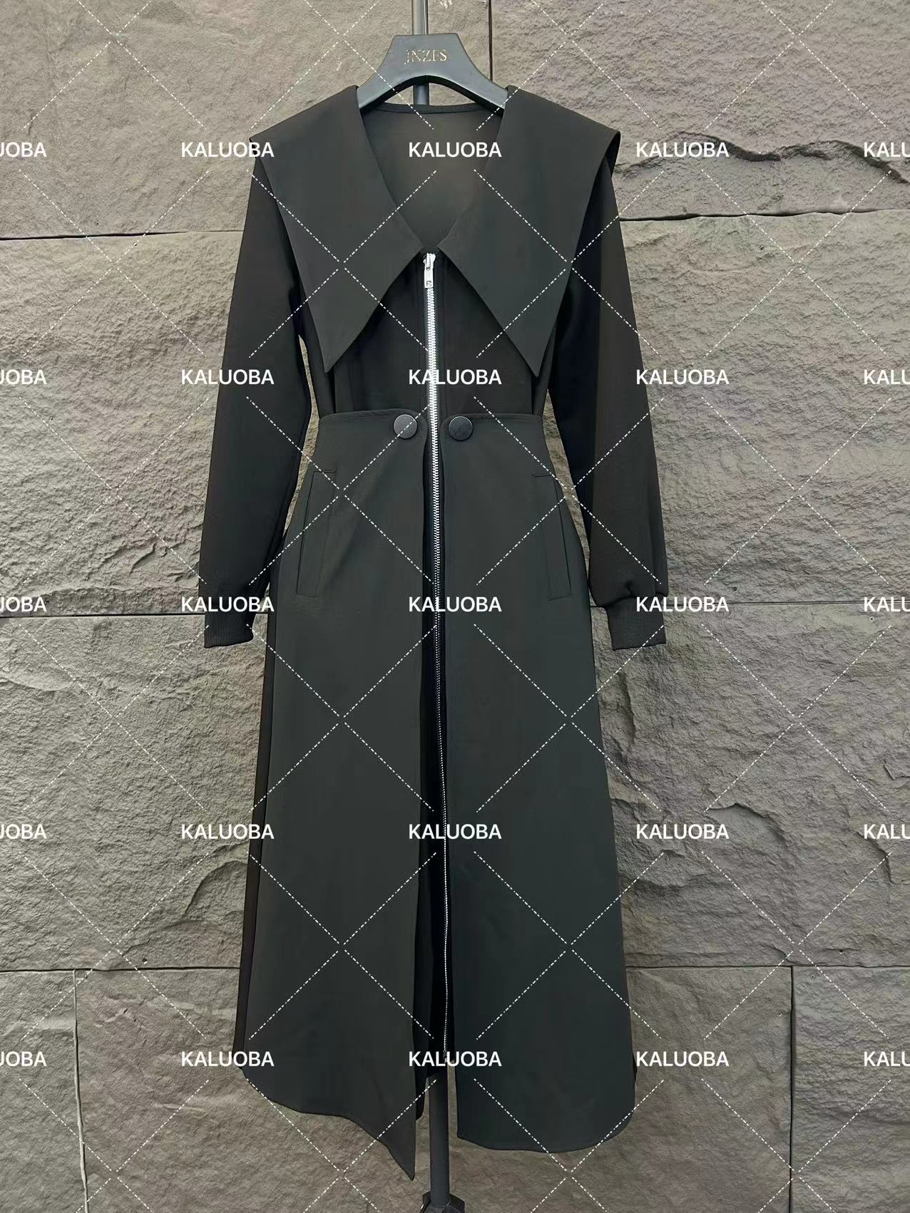 【原创大码设计师款】2024秋季收腰拉链轻奢连衣裙5809