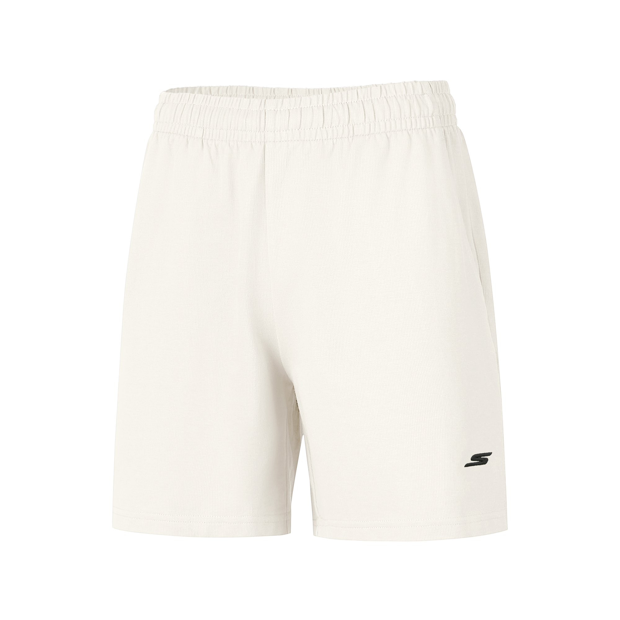 斯凯奇官方柔软针织裤简约时尚舒适百搭夏季白色直筒短裤P225W249