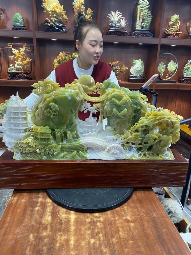 摆件新中式玄关山水摆件办公室摆件