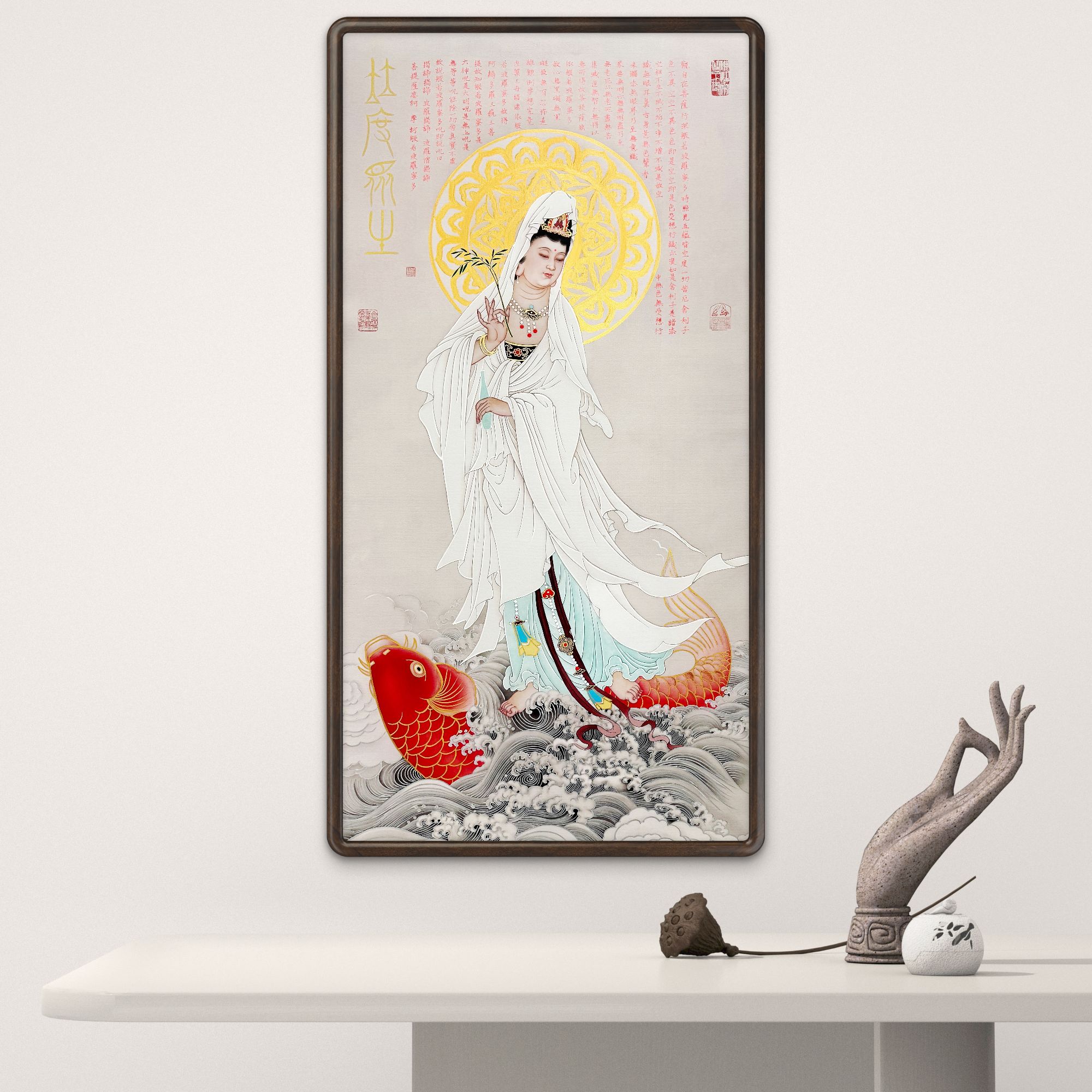 【宫彩手绘描金】孙海宁 手绘国画 —《普度众生》