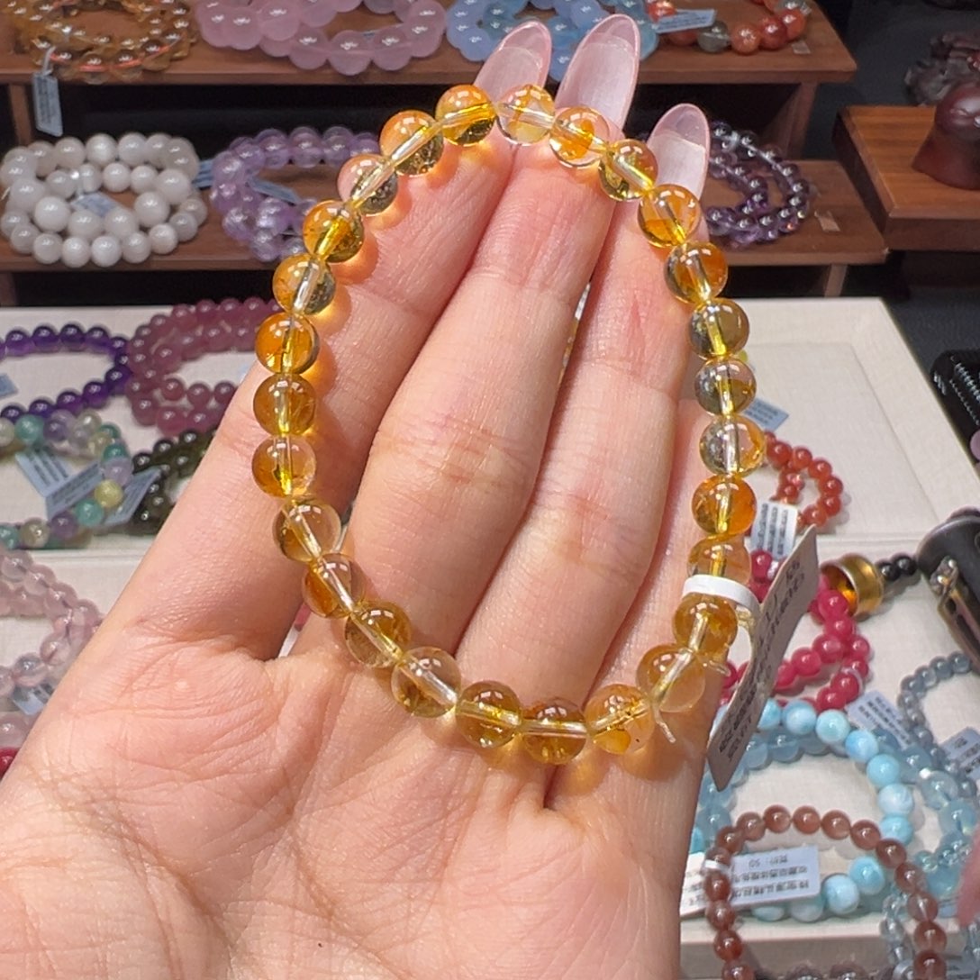 张***咩水晶手串未镶嵌7m收藏级桂花托帕石