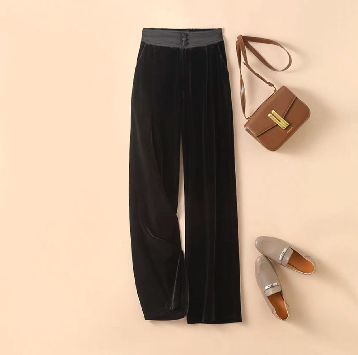 (青荷专属)58新款三粒扣休闲百搭直筒裤