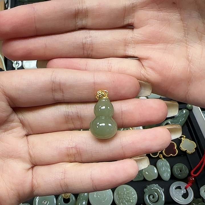 和田玉颈饰银S925镶嵌