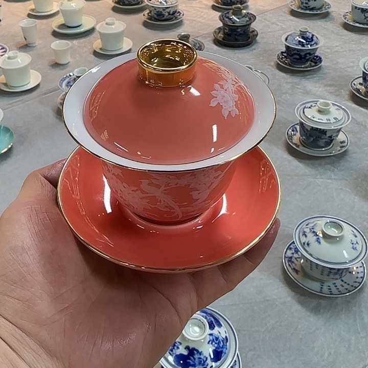 摆件直播间三才盖碗