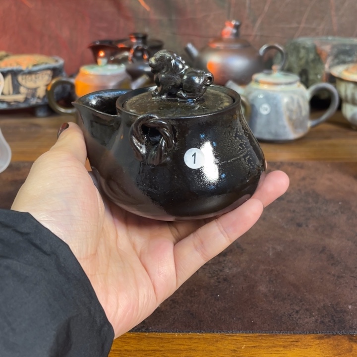 马*景德镇柴烧乌金宝瓶1