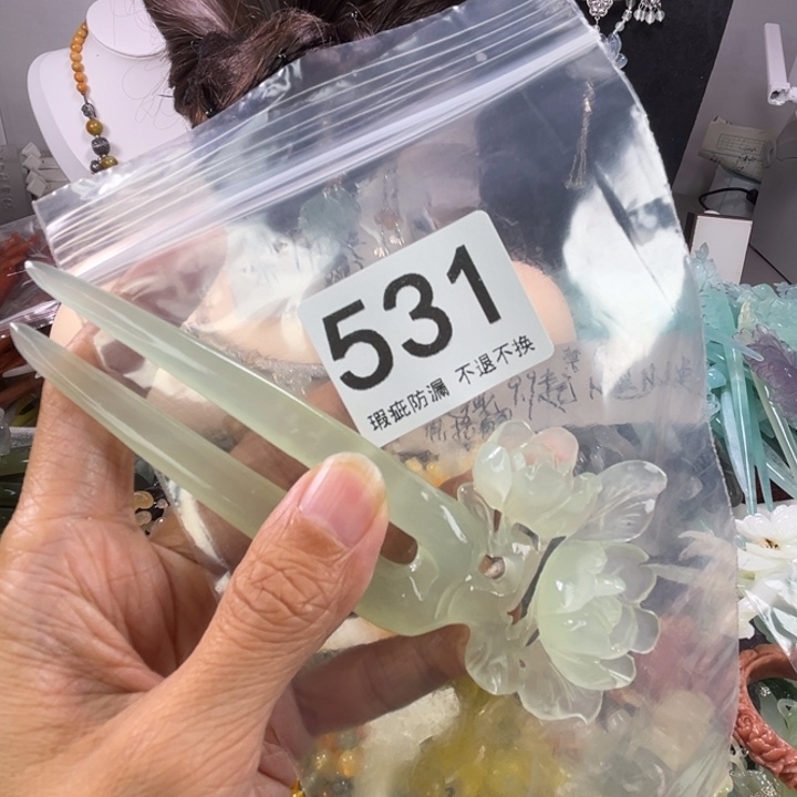 未镶嵌岫玉发饰矮**啊