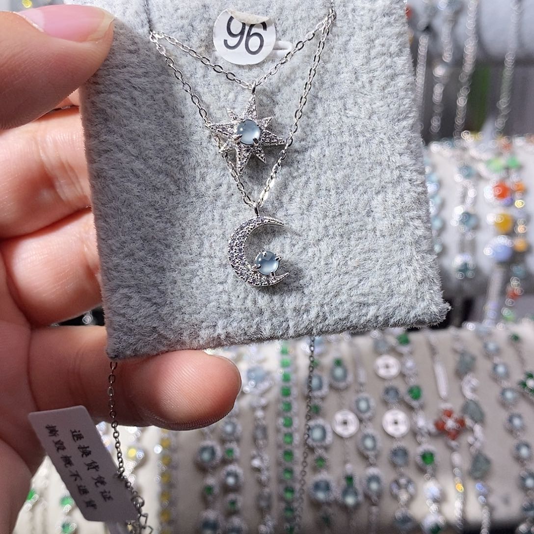 翡翠银S925镶嵌颈饰