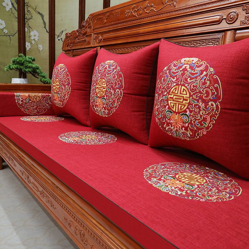 中式红木沙发垫高端海绵坐垫实木家具座椅垫子定制防滑垫四季通用