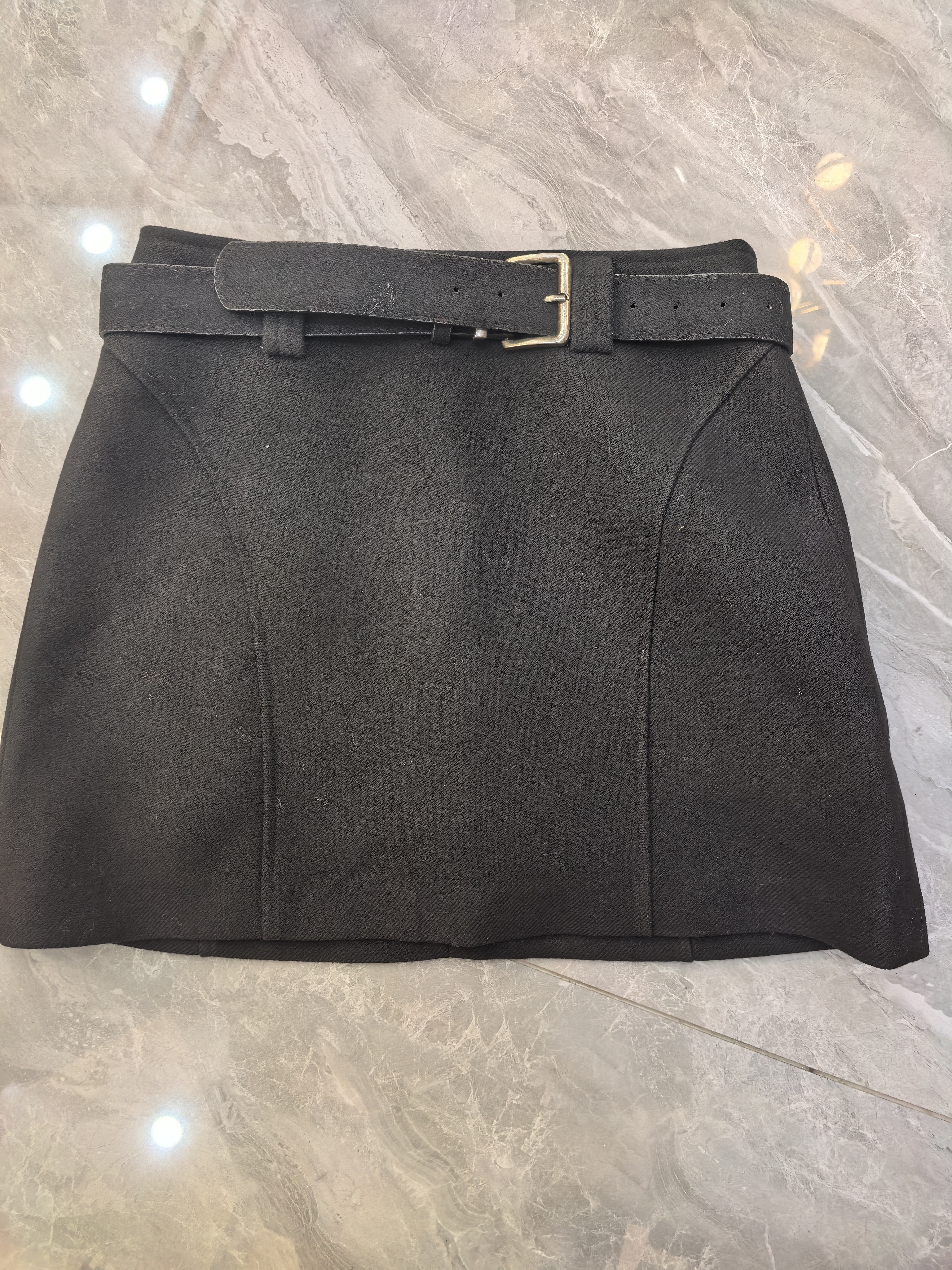 秋冬加厚高腰A字毛呢短裙修身显瘦气质百搭女裙