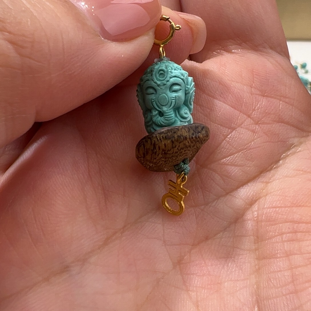 绿松石配件18K金镶嵌配件