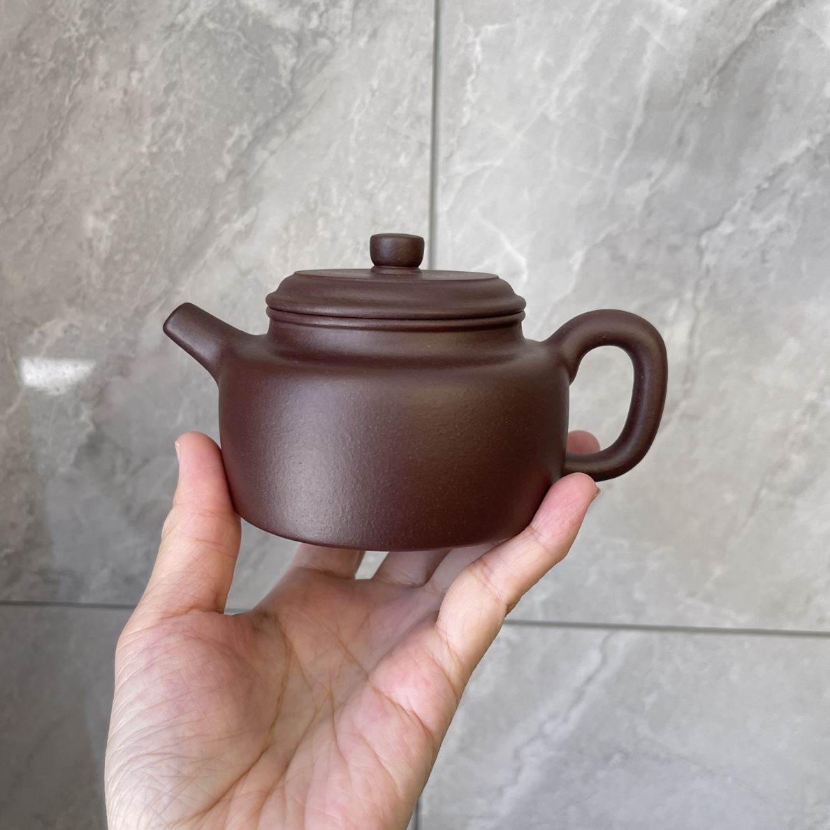 宜兴正品紫砂壶原矿紫泥德中半手工180cc特价