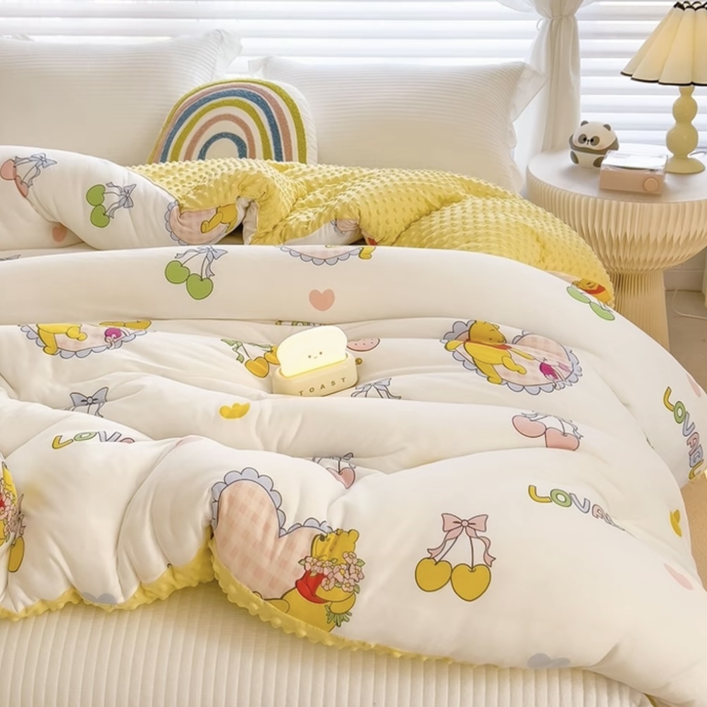 【樱桃维尼豆豆被】200*230保暖舒适亲肤柔软秋冬款透气豆豆被子