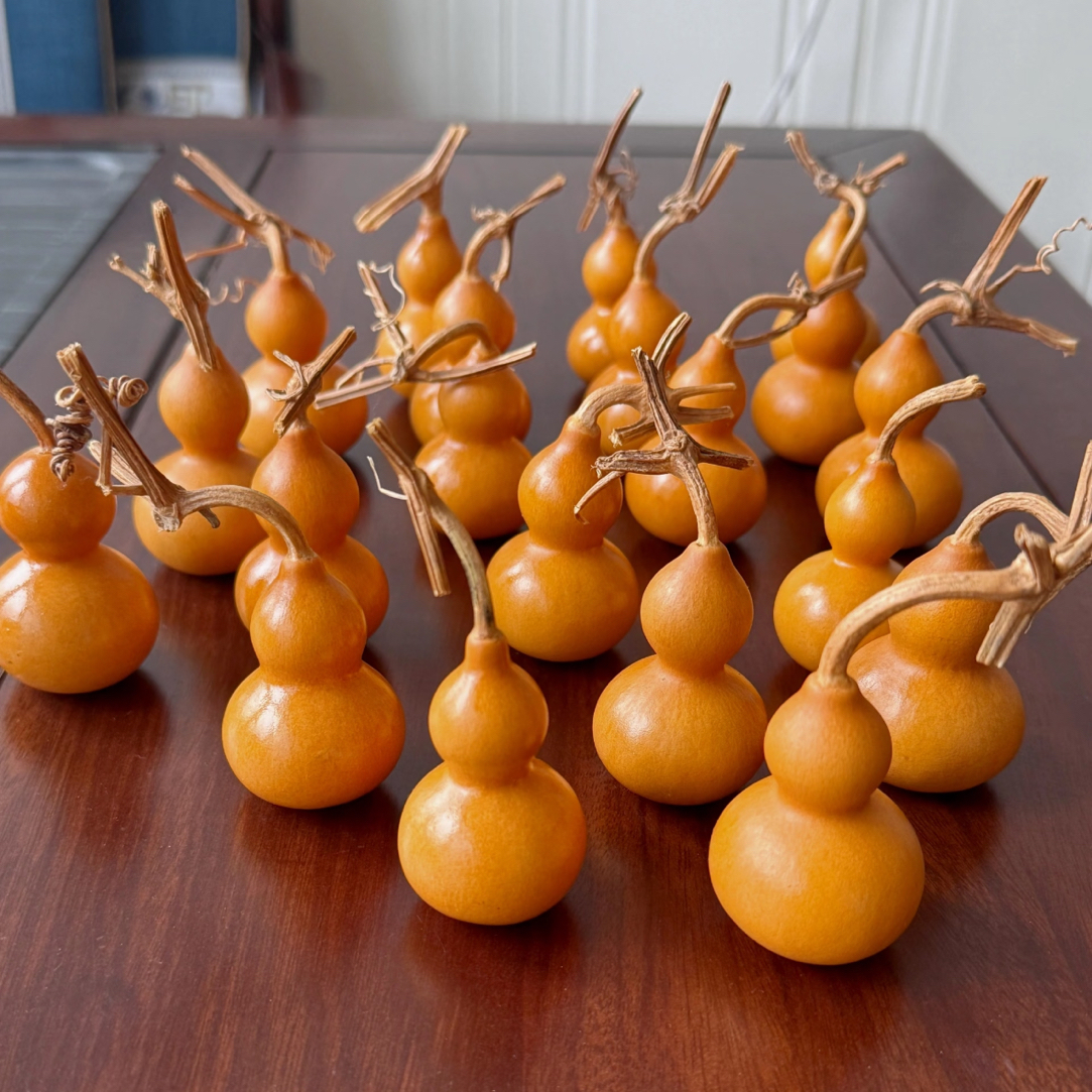 天然小葫芦手把件文玩带龙头可盘玩福禄葫芦葫芦文玩