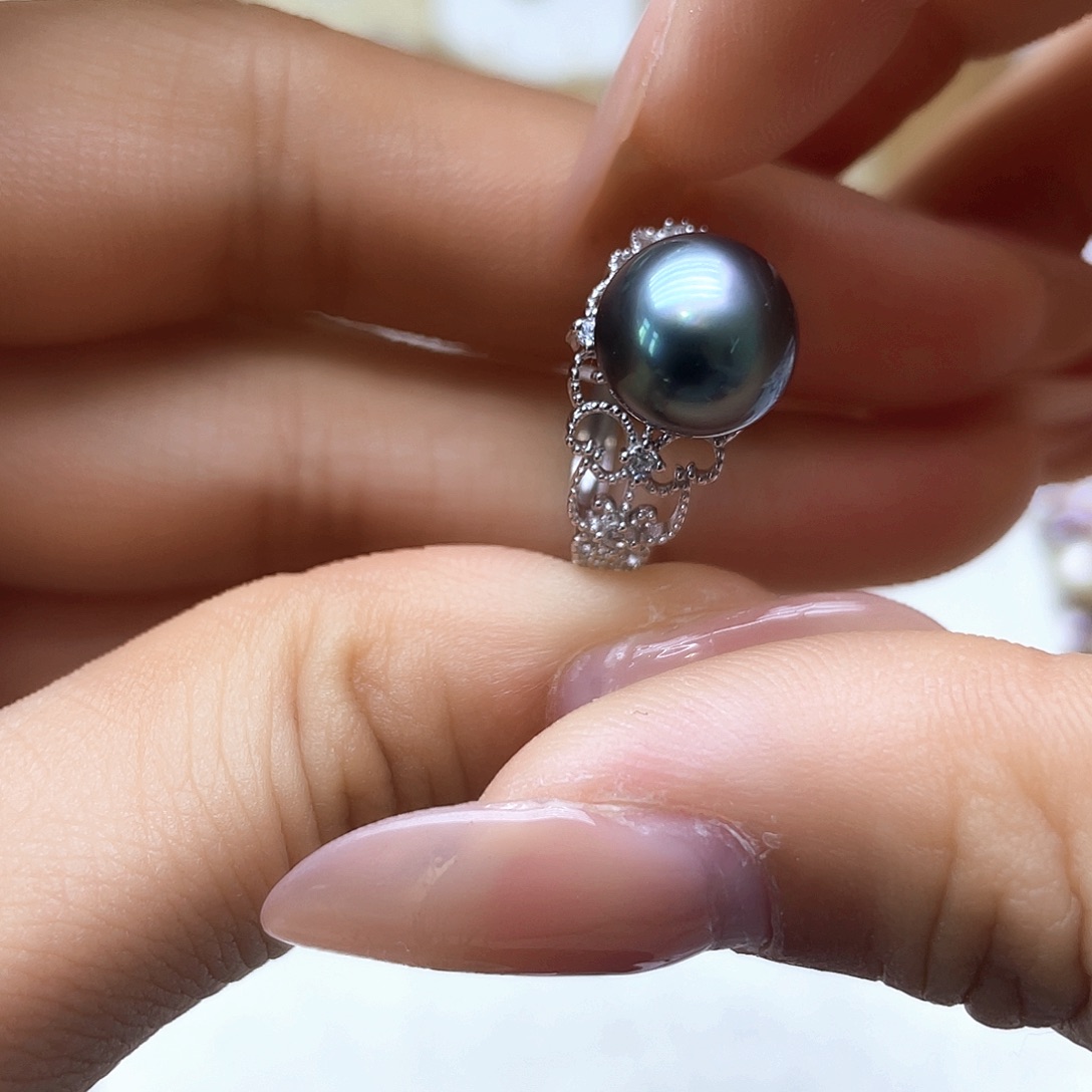 海水珍珠戒指银S925镶嵌