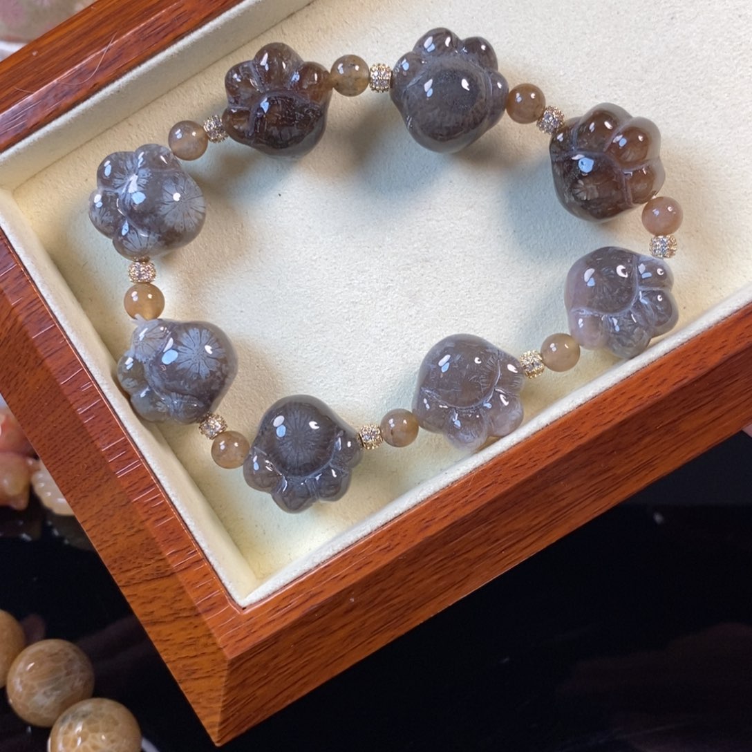 硅化珊瑚（珊瑚玉）合金手串800