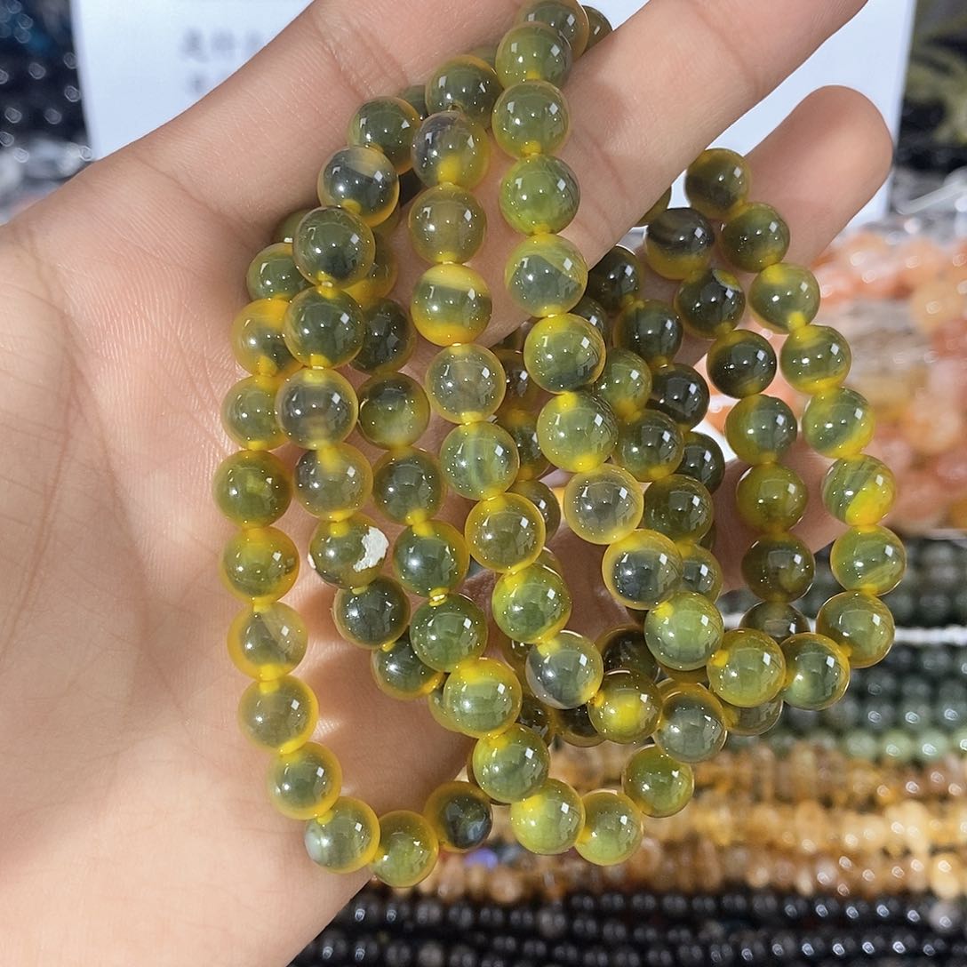 玛瑙/玉髓珠宝半成品未镶嵌一条天然8mm百香果手串