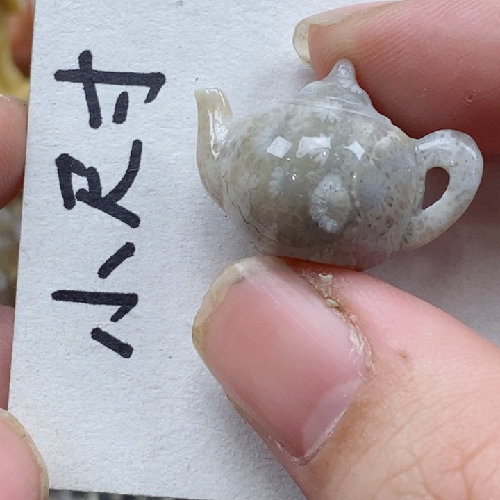 颈饰未镶嵌硅化珊瑚（珊瑚玉）