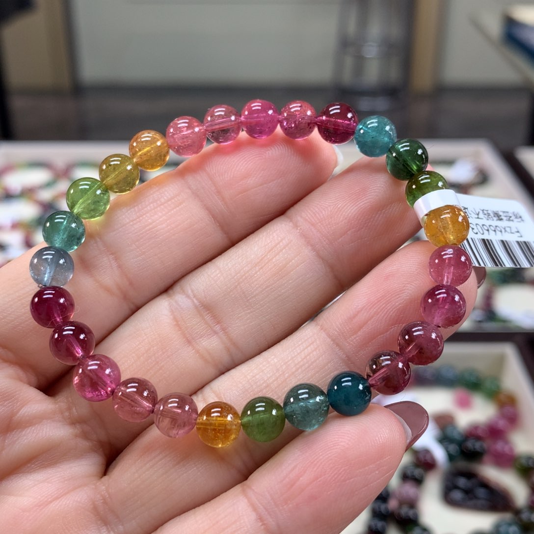 碧玺手链未镶嵌6.6毫米左右