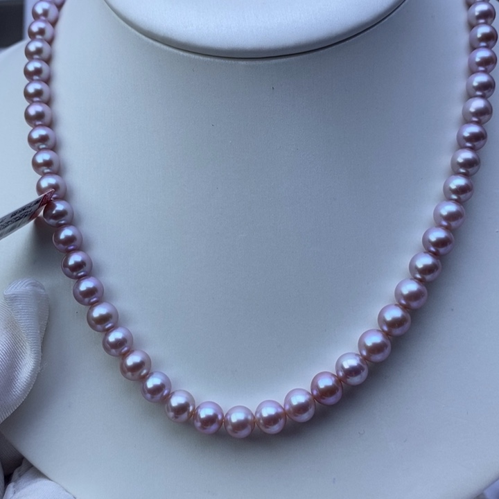淡水珍珠项链未镶嵌紫*