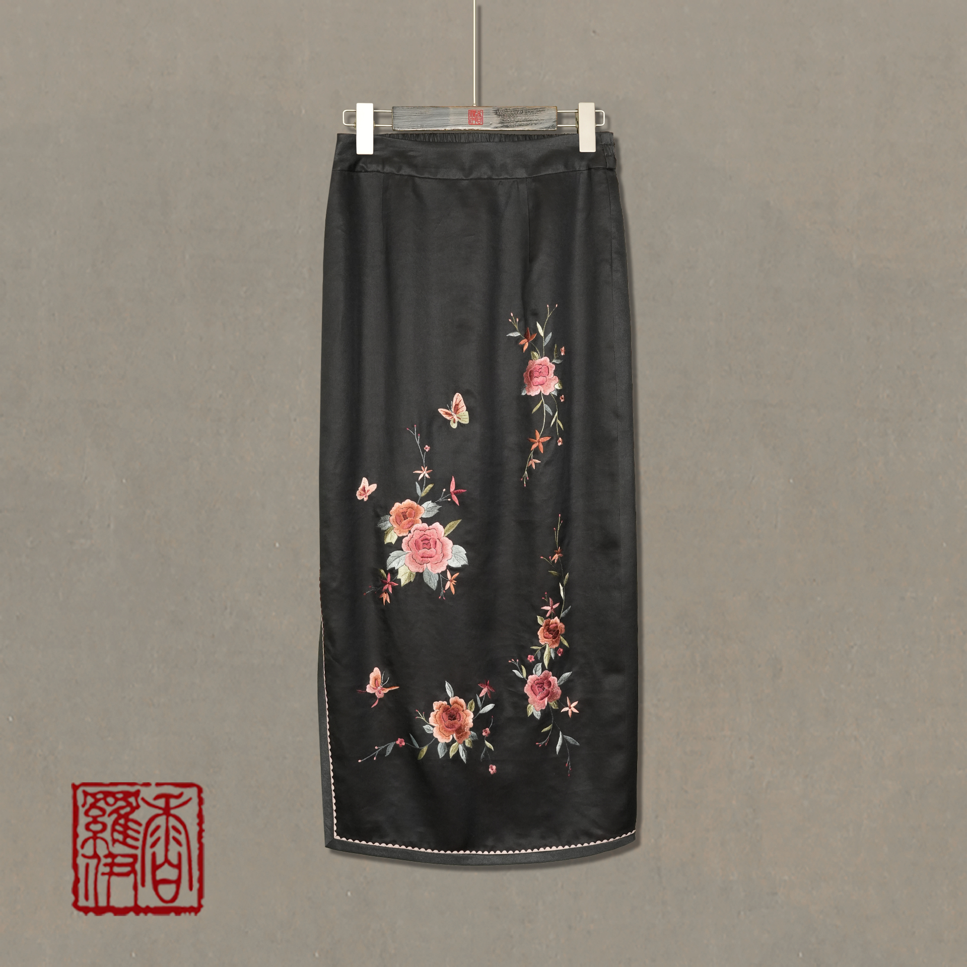 【墨缎蝶栖】传统中式汉服绣花裙子