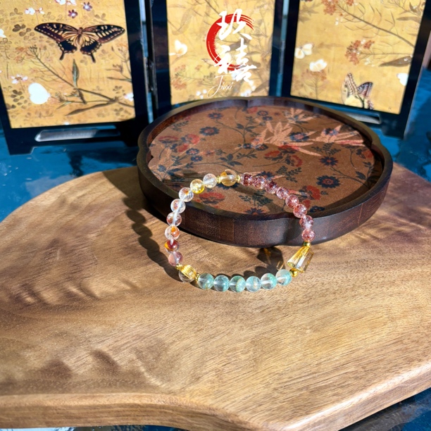 【二妹推荐】金草莓翠幽灵配比手串 0552 多样性发一