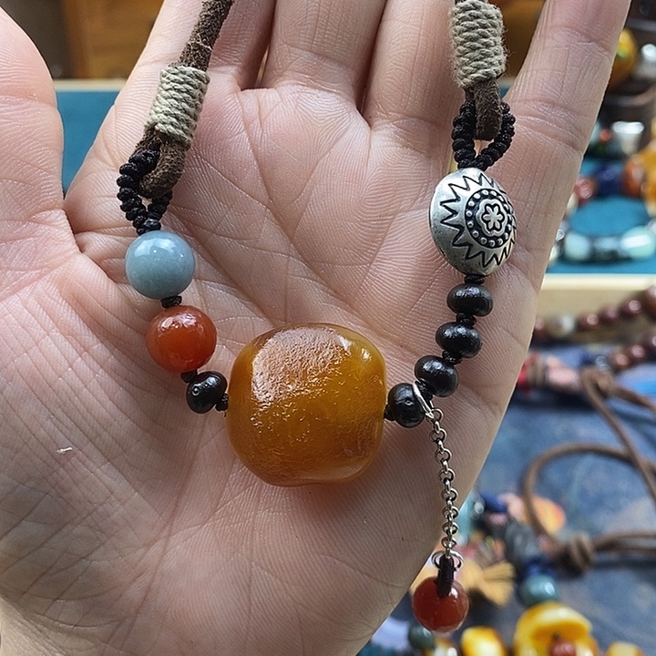 蜜蜡未镶嵌项链项链