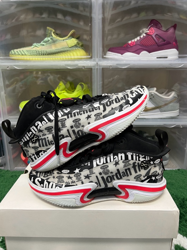 44码/aj36黑红涂鸦篮球鞋/二手正品9新