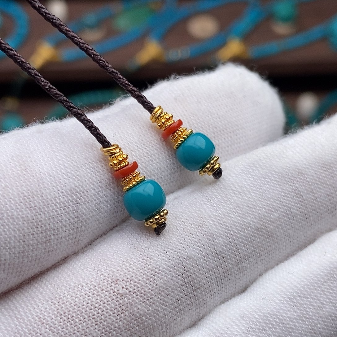 绿松石18K金镶嵌绿松石配饰