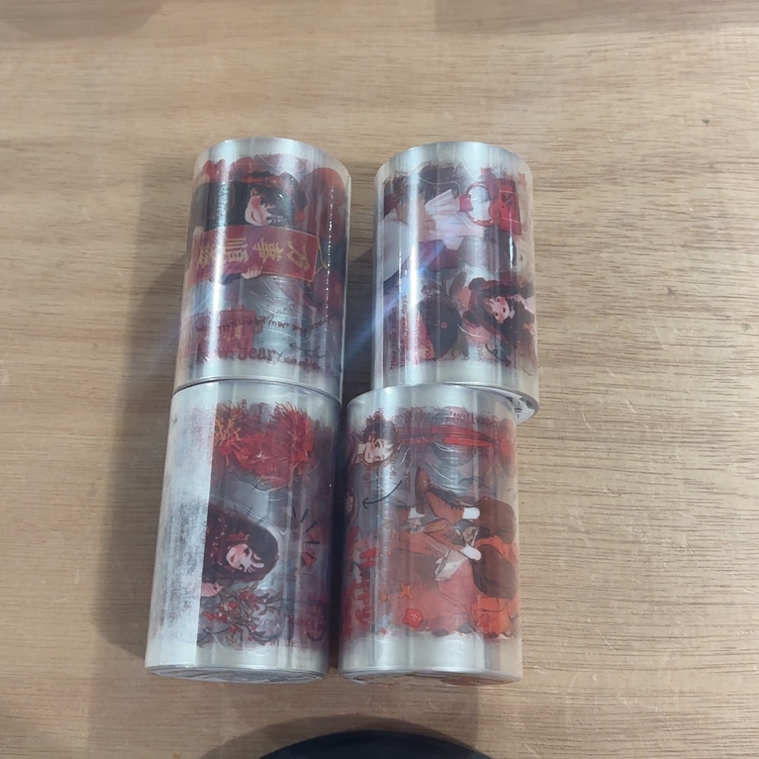 岁岁祁平安新年人物模切胶带4卷