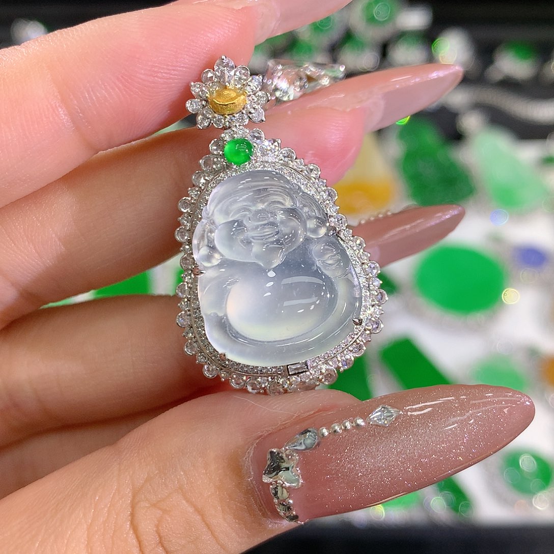 翡翠颈饰18K金镶嵌11111111