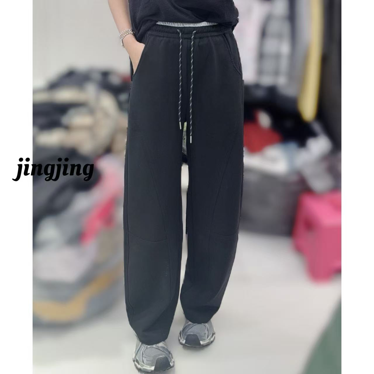 秋季新款休闲百搭宽松散腿运动卫裤(99763)