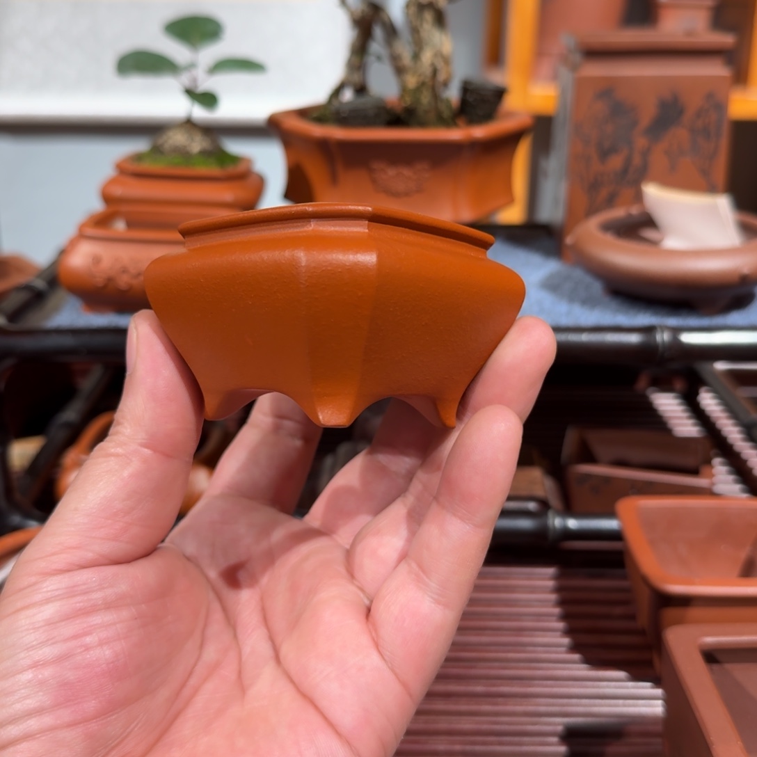 水***华紫砂花盆原矿紫泥