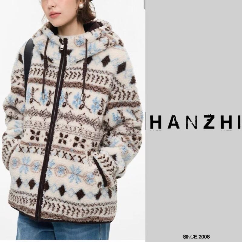 【100羊毛费尔岛】2025冬季新款高品质百分百羊毛费尔岛抽绳连帽外