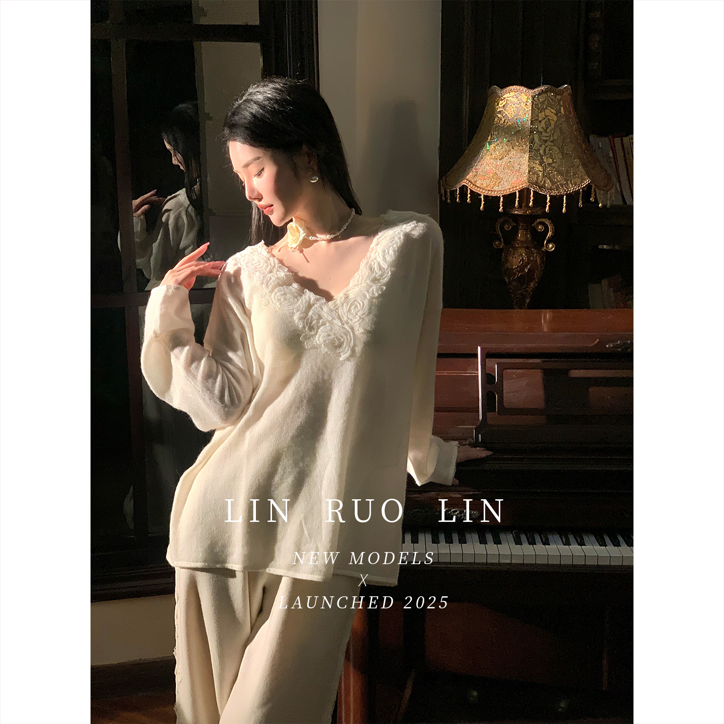 LRL【天鹅叙事】原创设计法式长袖针织衫RL20256081