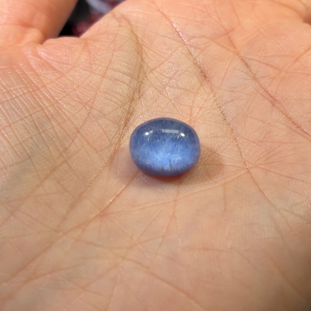 真***月水晶未镶嵌手链蓝线蛋面