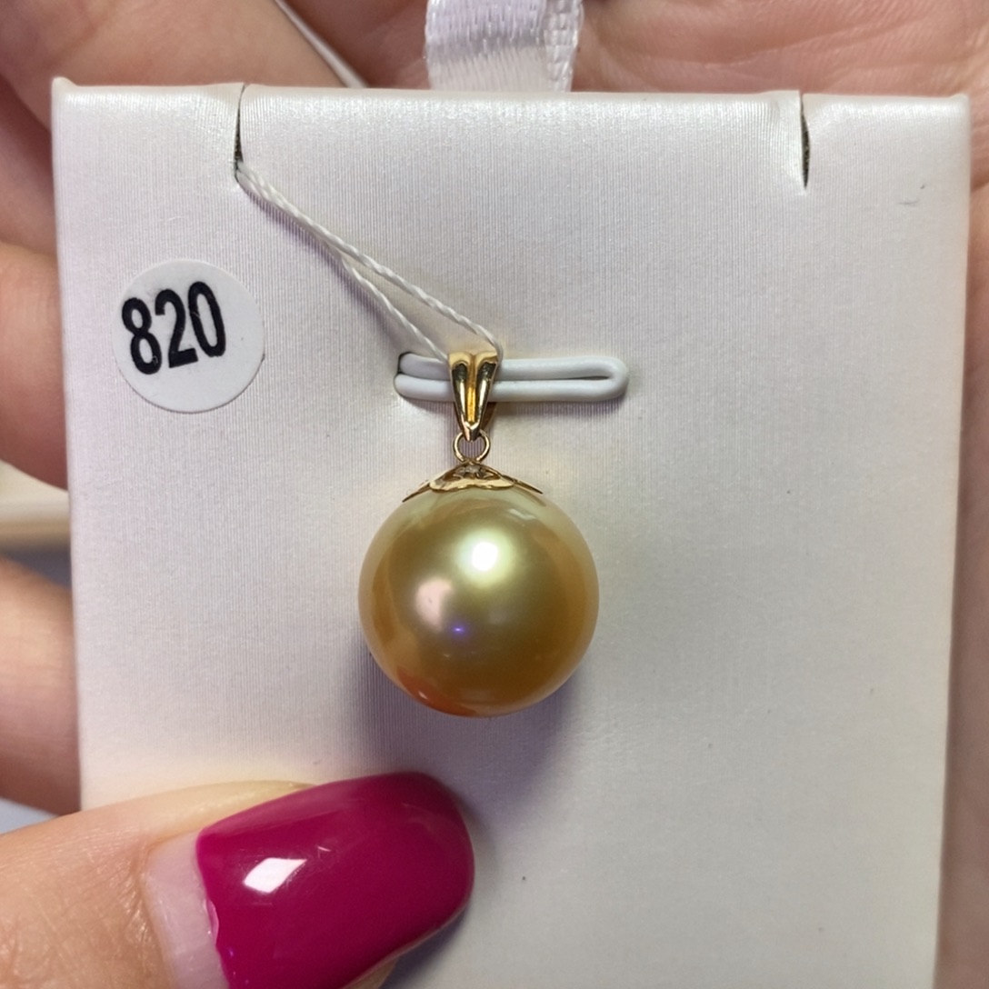 海水珍珠吊坠(不含链)18K金镶嵌