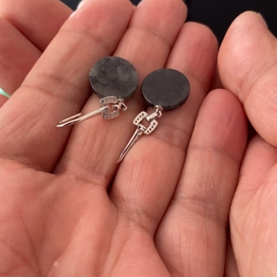 翡翠银S925镶嵌耳饰好看