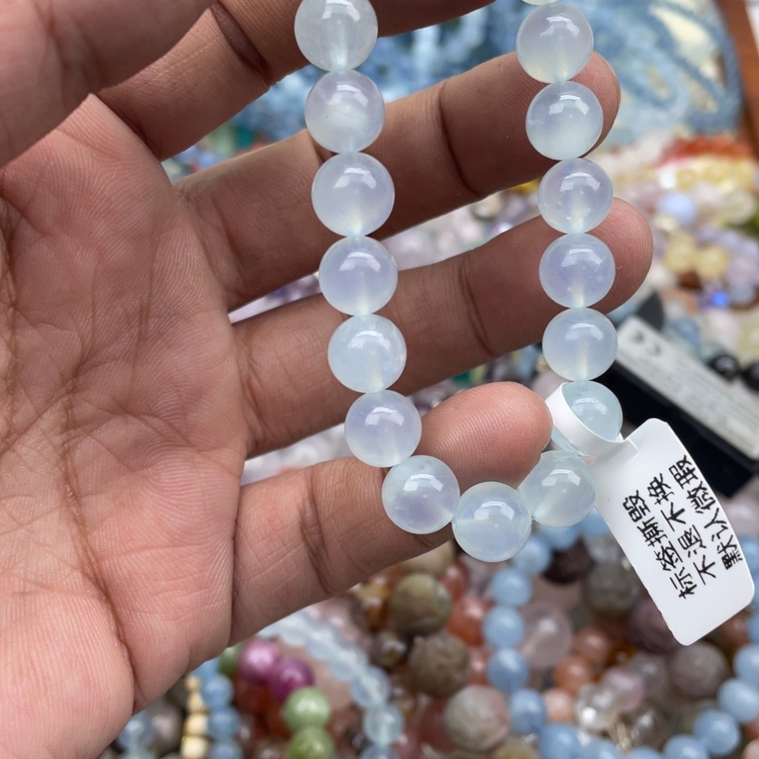 银S925镶嵌手链烟晶