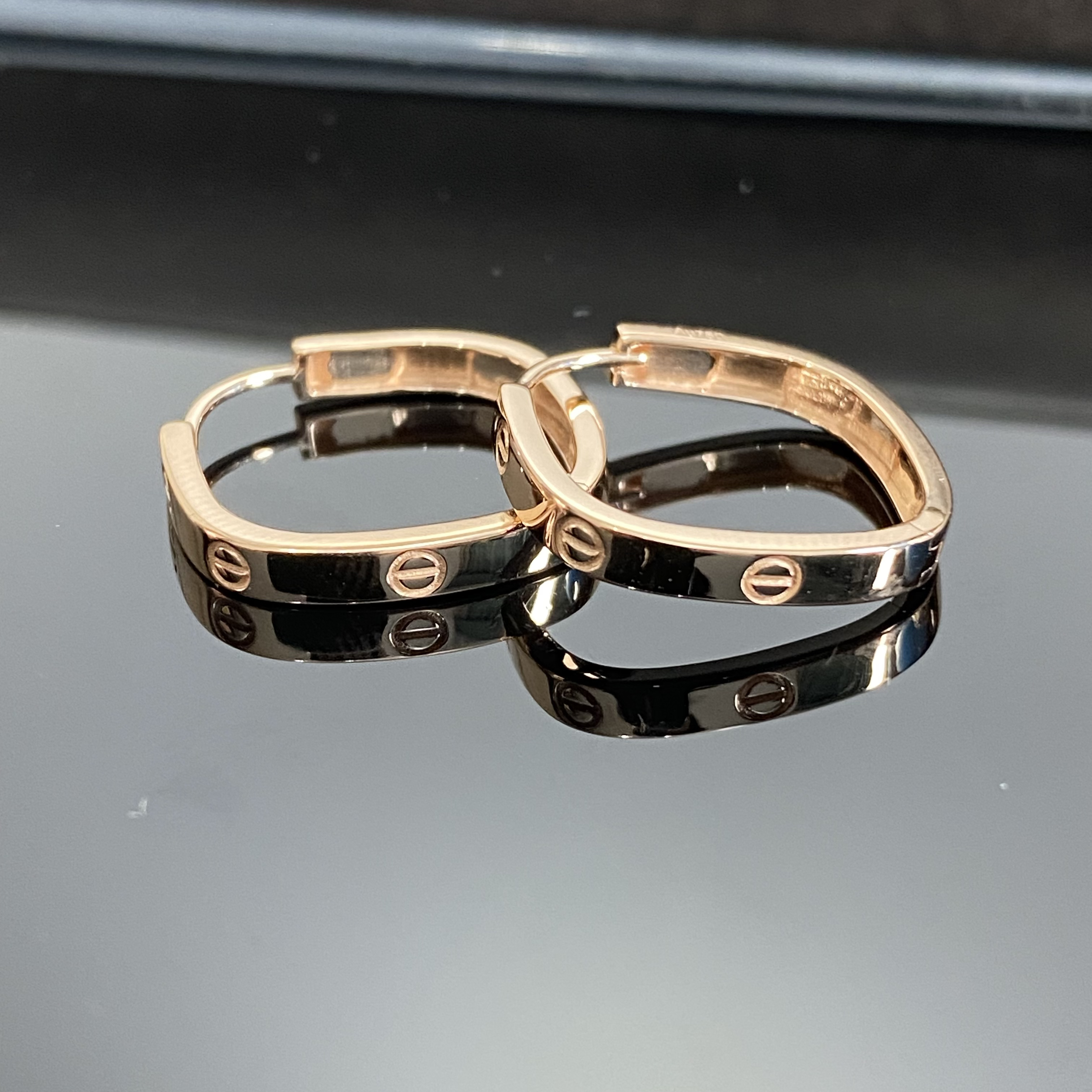 18k方形19mm耳圈气质简约轻奢时尚百搭个性欧美