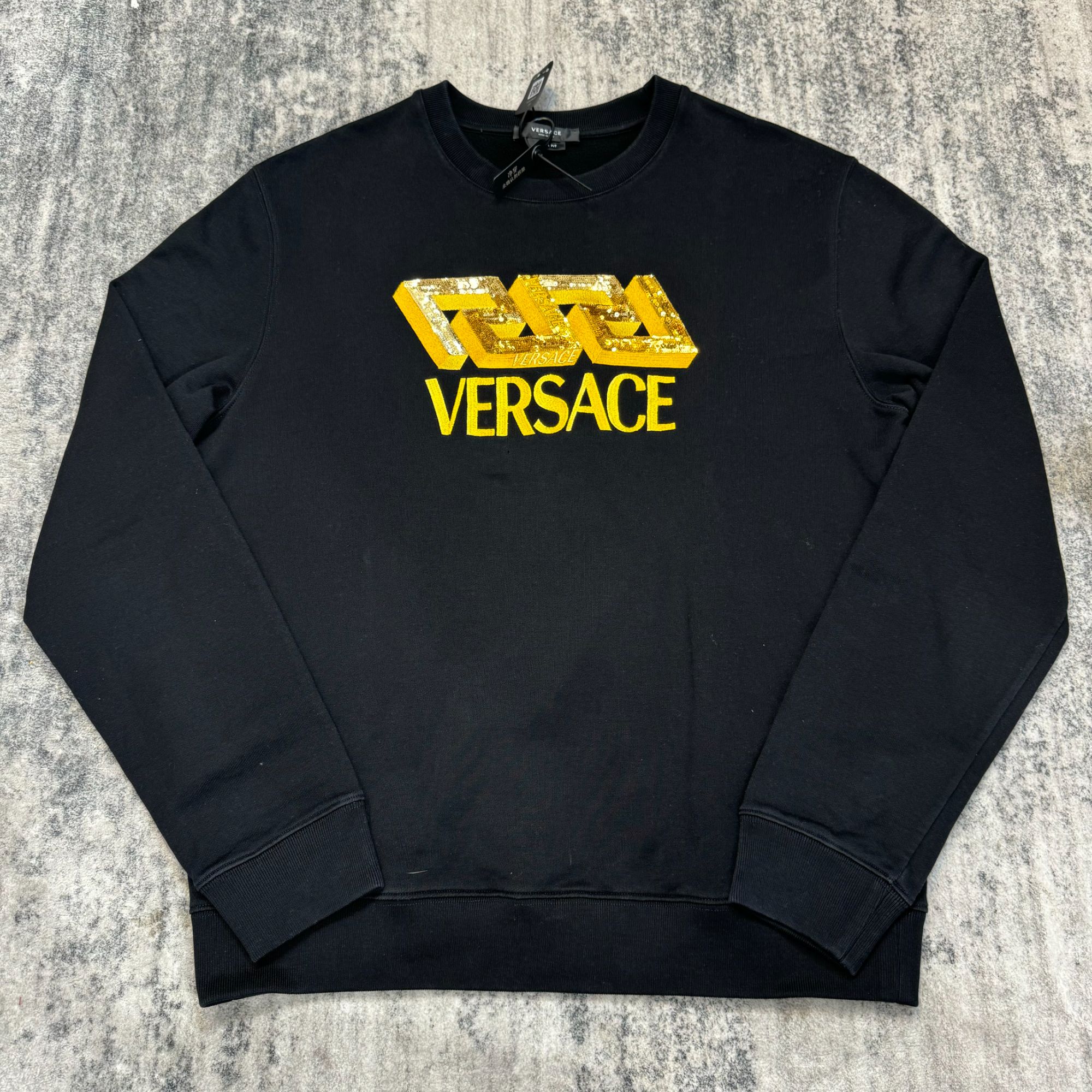 99新 VERSACE/范思哲 黑金字母刺绣卫衣LYGP178