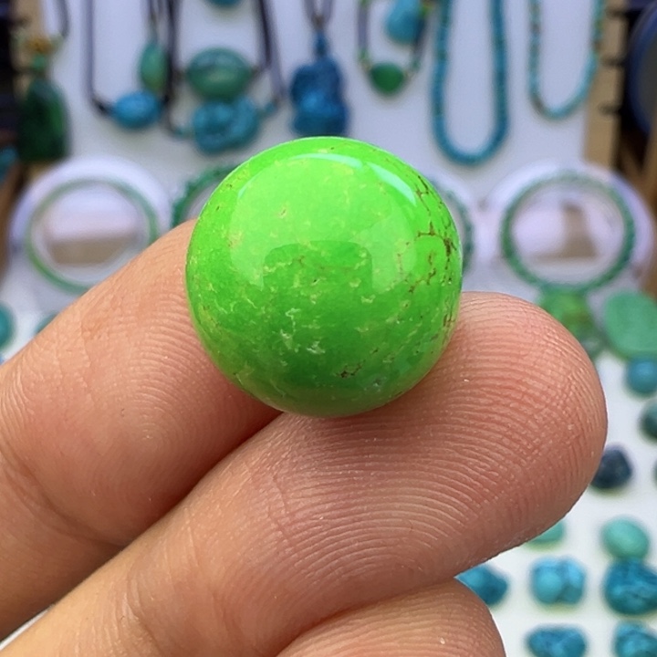 菜籽绿水草纹圆珠尺寸12+