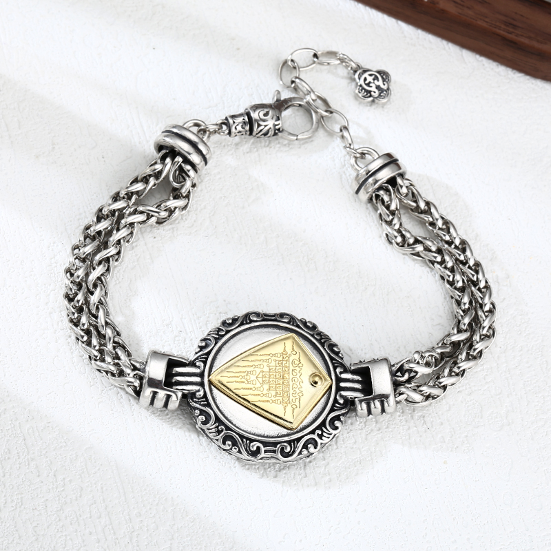 925银手链 国潮五条纹手链 潮