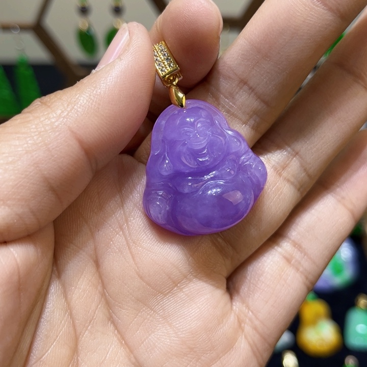 翡翠颈饰14K金镶嵌吊坠